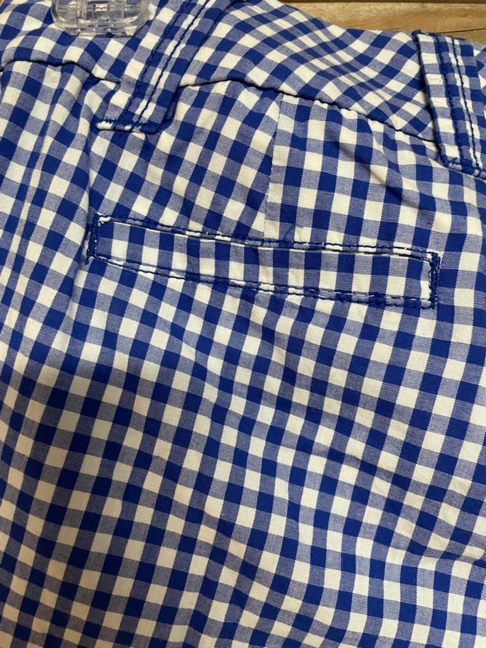 J. Crew size 2 Blue and White Gingham Mid-Rise Lightweight Chino Shorts - Picture 6 of 10